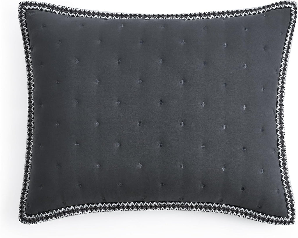 UGG Braid King Size Quilt Set – 3 Piece King Quilt Bedding Set with 2 Shams, Soft Lightweight Bedspread Coverlet for Home & Bedroom, Black Ink (Devon)