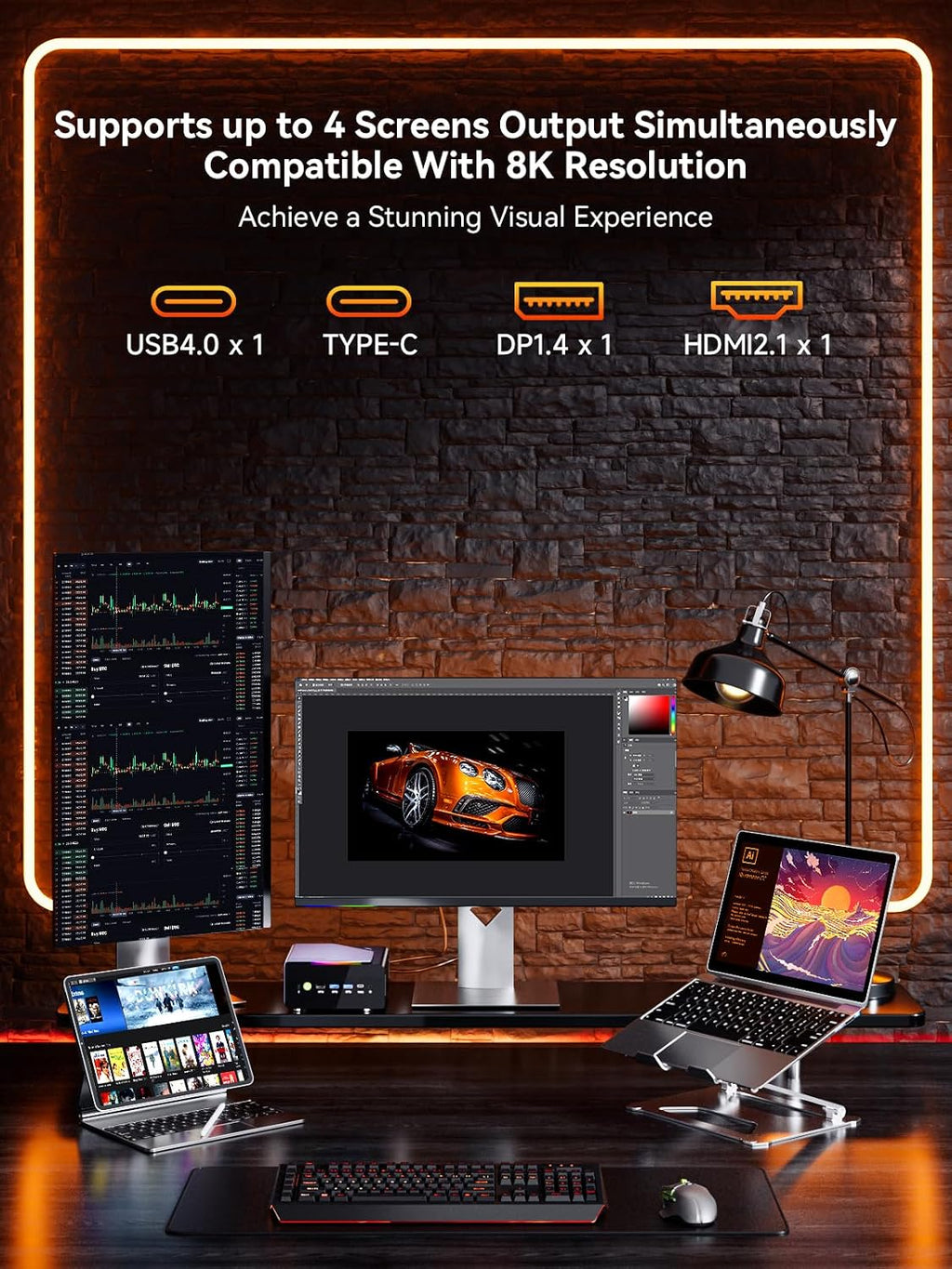 GMKtec K12 Gaming Mini PC Barebone with Ryzen 7 H 255 (Upgraded 8745HS,up to 4.9GHz), 3X M.2 2280 Storage Expansion, Oculink Port, Dual NIC 2.5G, Quad Display HDMI 2.1,DP1.4, USB4, No RAM/SSD/OS