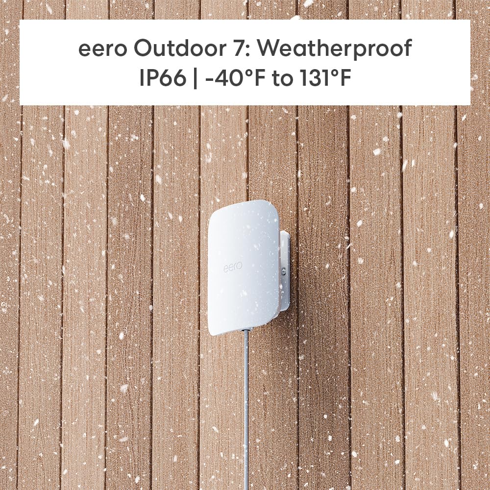Amazon eero Pro 7 (1-pack) with Amazon eero Outdoor 7 (1-pack) mesh wifi system