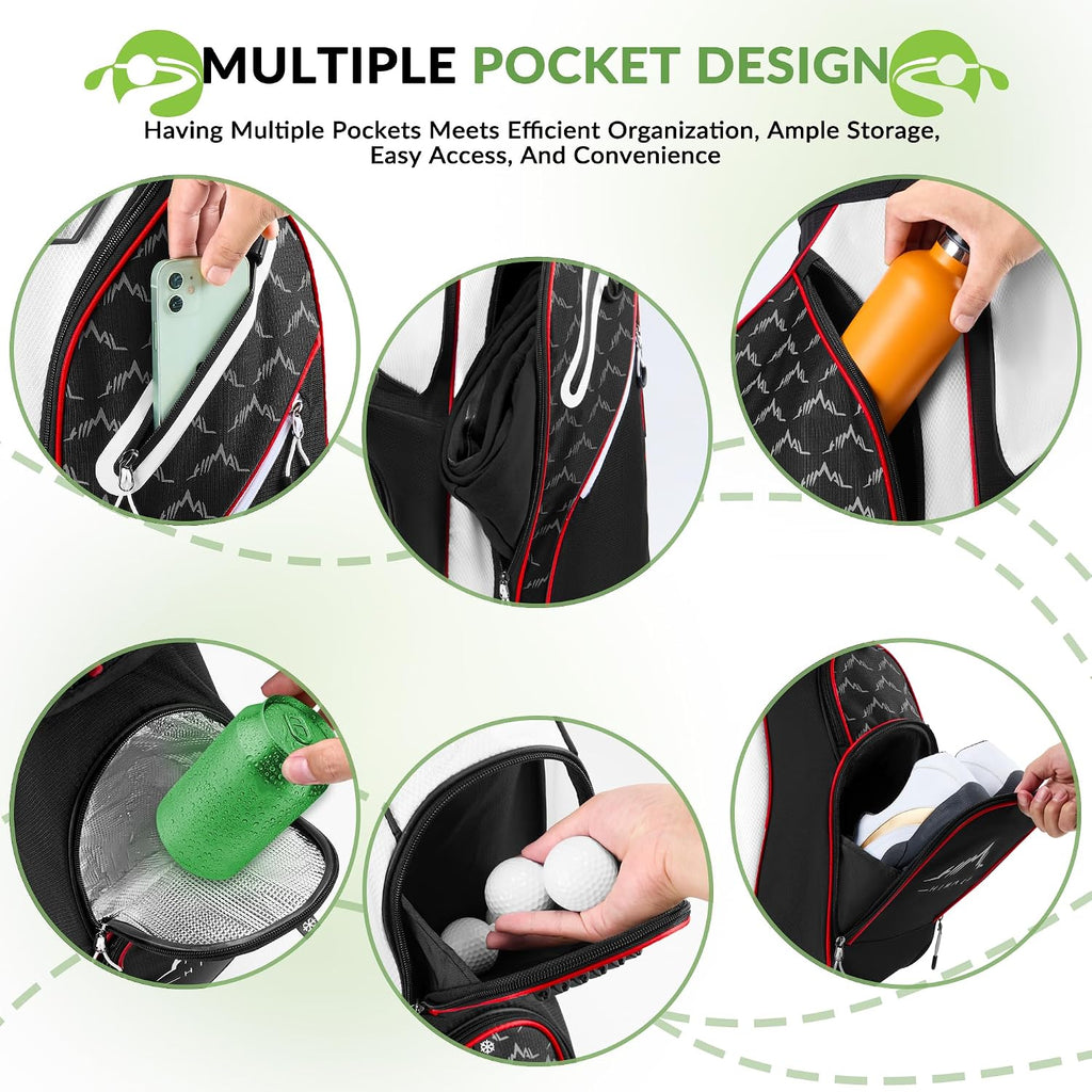 uniHimal 14 Way Golf Cart Bag Featuring Full-Length Divider Top and Multiple Pockets, Golf Bag for Men with Handles and Rain Cover