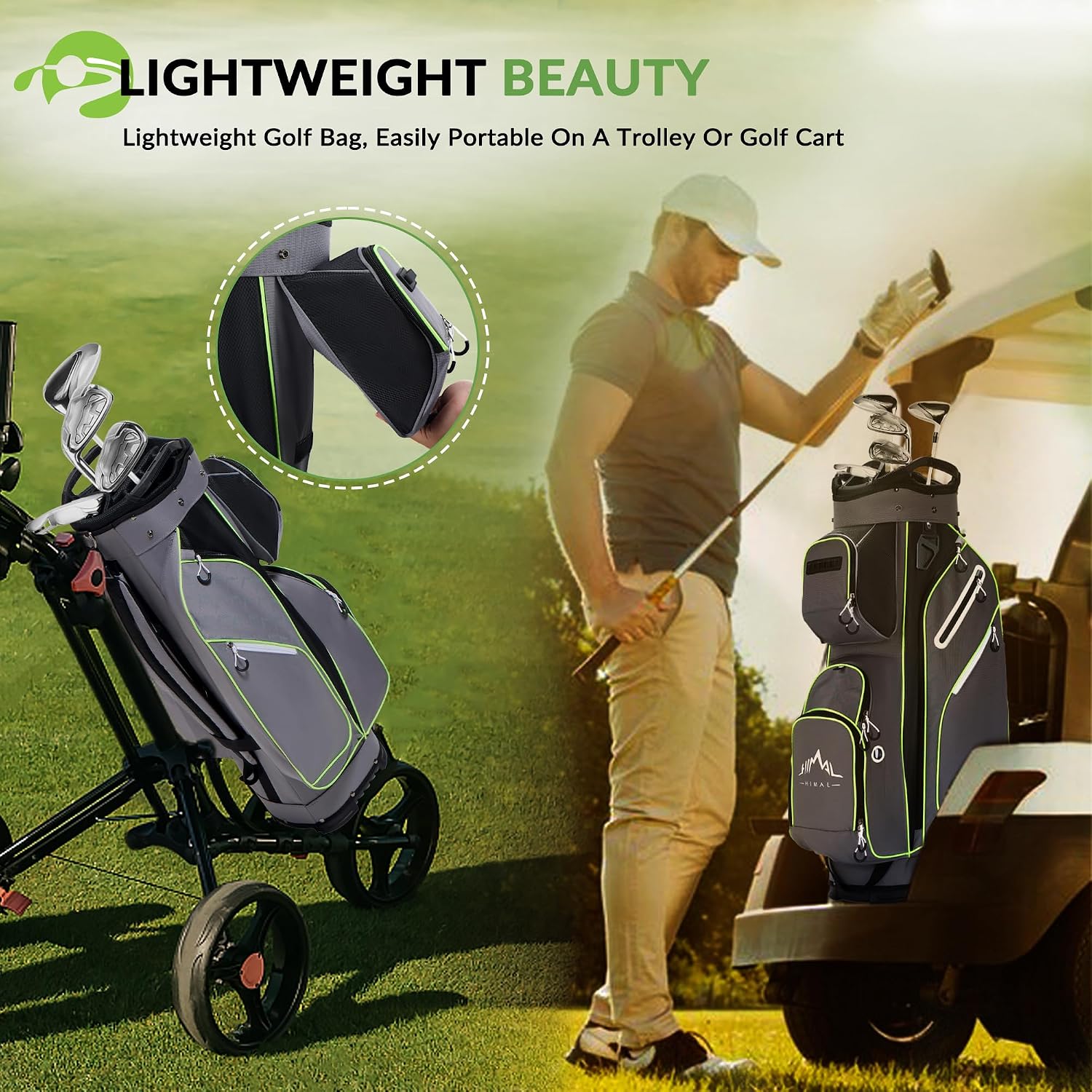 uniHimal 14 Way Golf Cart Bag Featuring Full-Length Divider Top and Multiple Pockets, Golf Bag for Men with Handles and Rain Cover
