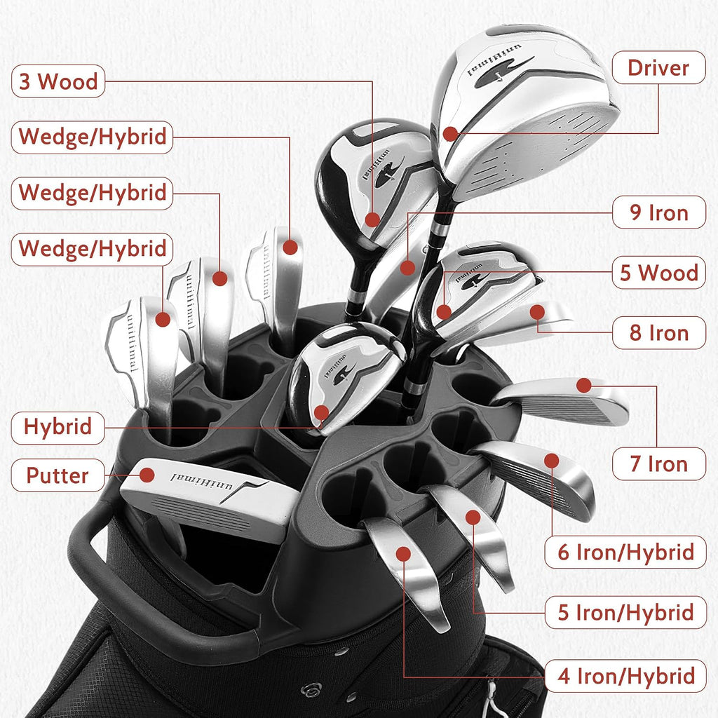 uniHimal14-Way Golf Cart Bag Pro with Full Length Divider Top, Golf Bag for Men with Handles and Rain Cover