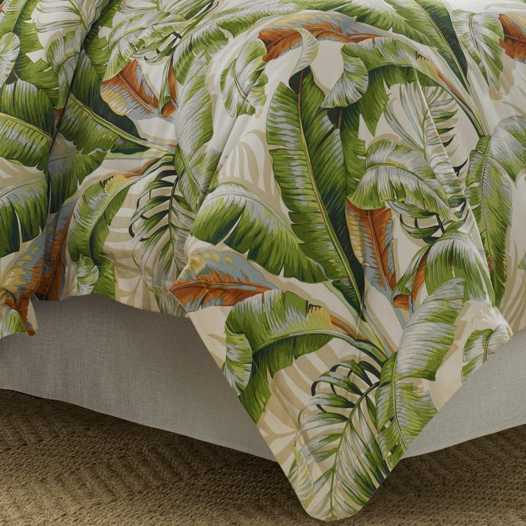 Tommy Bahama - King Duvet Cover Set, Super Soft Cotton Sateen Bedding with a Crisp & Lightweight Feel, 3 Piece Bed Set with Matching Pillowcases (Palmiers Green)