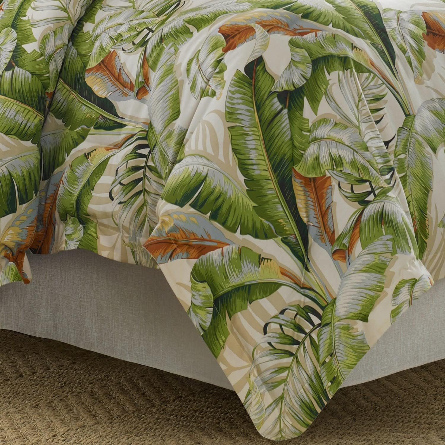 Tommy Bahama - King Duvet Cover Set, Super Soft Cotton Sateen Bedding with a Crisp & Lightweight Feel, 3 Piece Bed Set with Matching Pillowcases (Palmiers Green)