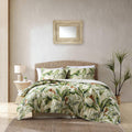 Tommy Bahama - Queen Comforter Set, Naturally Soft & Smooth Cotton Sateen Bedding with Matching Pillowcases & Bed Skirt, Medium Weight 4 Piece Bed Set (Palmiers Green)