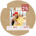 Poster Palooza Pack of 25 Acid Free 11x14 Mats Bevel Cut for 8.5x11 Photos - Beige Suede Precut Matboards For Pictures, Photos, Framing - 4-ply Thickness