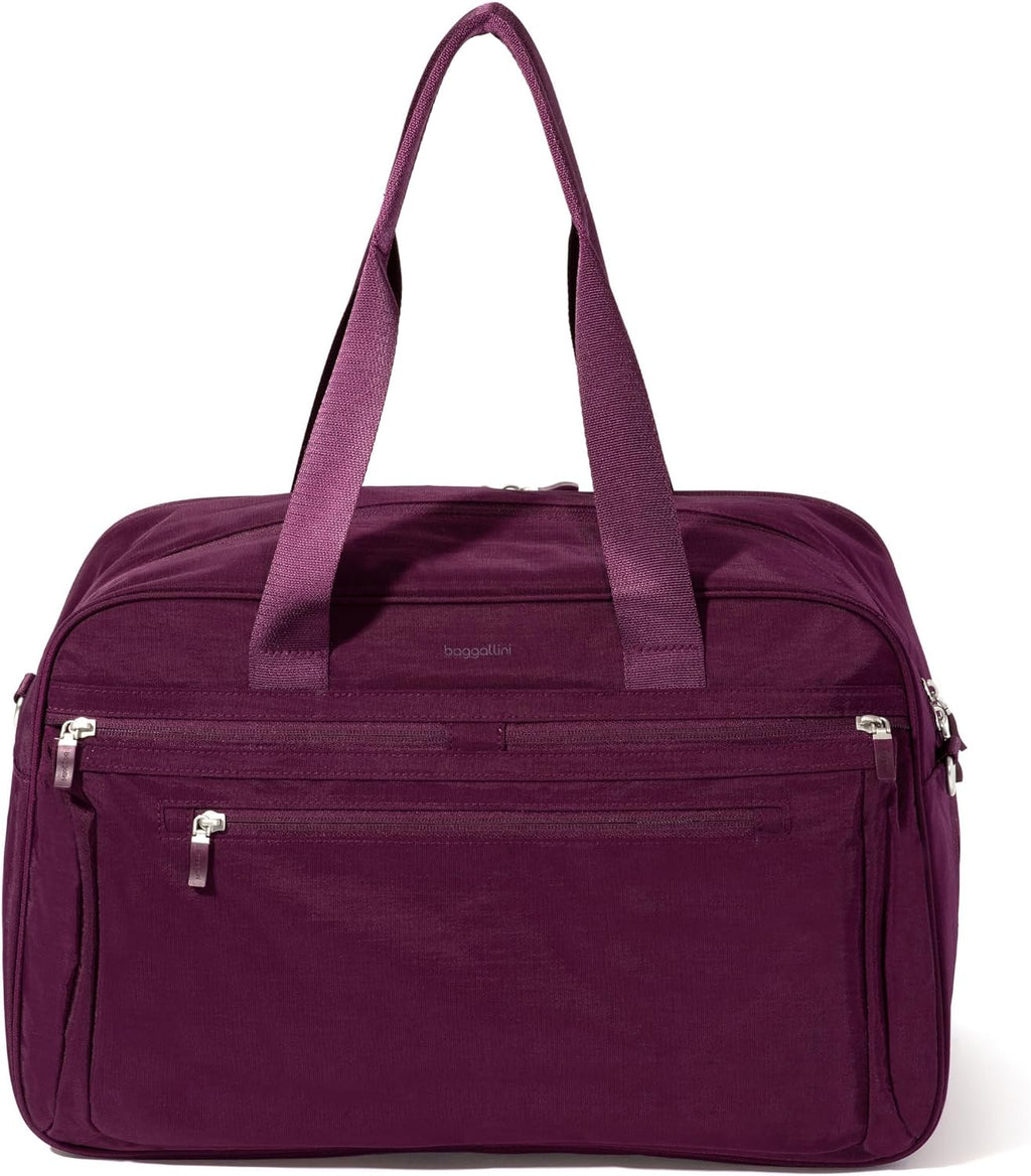 Baggallini Weekender Expandable Duffel - Lightweight 11x17 Inch Overnight Travel Bag