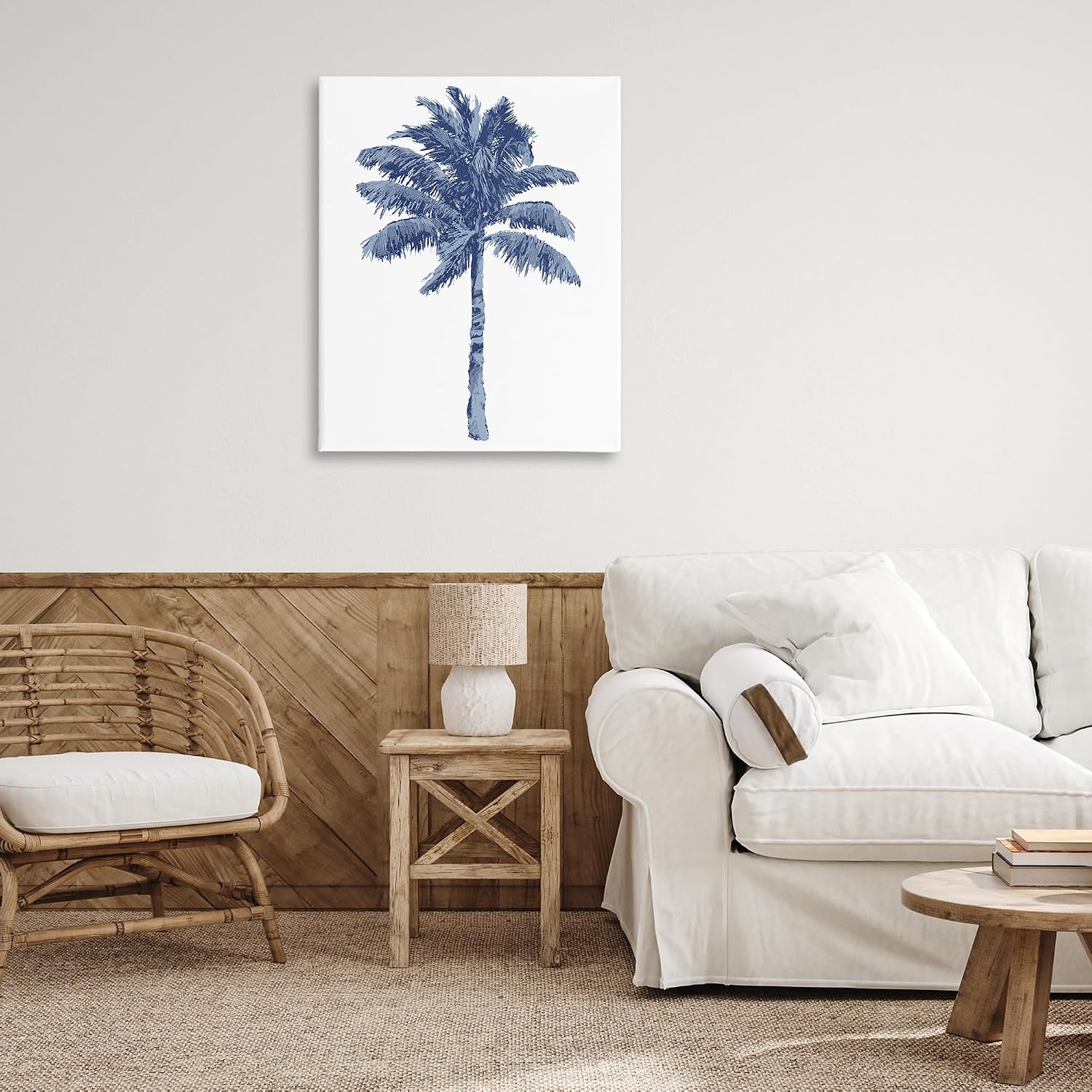 Stupell Industries Modern Palm Tree in Blue Canvas Wall Art Design by Kristen Drew, 30 x 40