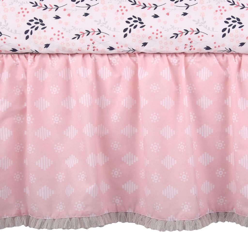 Lambs & Ivy Forever Friends 4-Piece Nursery Crib Baby Bedding Set - Blue, Pink