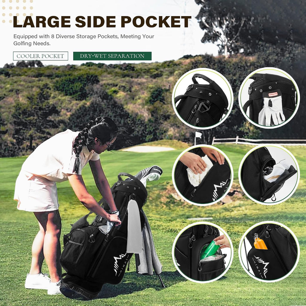 uniHimal Golf Stand Bag with 7 Way Top Dividers, Lightweight Golf Bags for Men Women with Multiple Pockets, Dual Straps