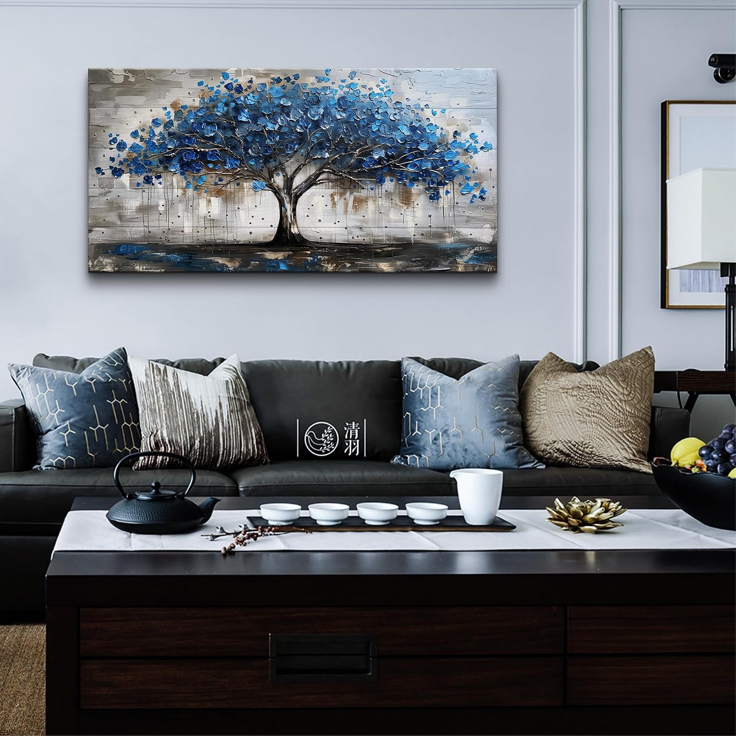 Lapremoly Framed Wall Art For Office Wall Decor For Living Room Bedroom Decor Tree Panoramic Landscape Wall Paintings Canvas Prints Textured Abstract Pictures Artwork Modern Home Decoration 30'X60'