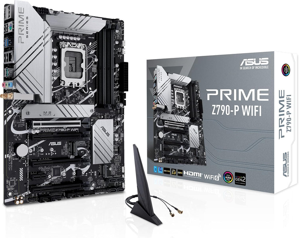 Asus Prime PRIME Z790-P WIFI Gaming Desktop Motherboard - Intel Z790 Chipset - Socket LGA-1700 - ATX - Core, Pentium Gold, Celeron Processor Supported - 128 GB DDR5 SDRAM Maximum RAM - DDR5-7200/PC5-5
