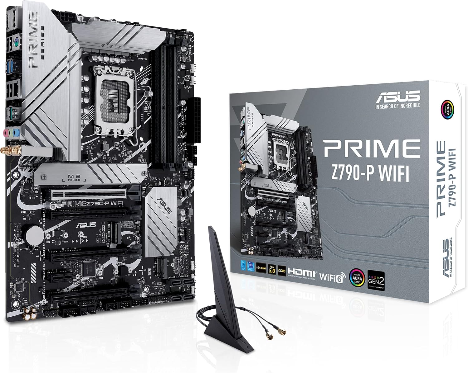 Asus Prime PRIME Z790-P WIFI Gaming Desktop Motherboard - Intel Z790 Chipset - Socket LGA-1700 - ATX - Core, Pentium Gold, Celeron Processor Supported - 128 GB DDR5 SDRAM Maximum RAM - DDR5-7200/PC5-5