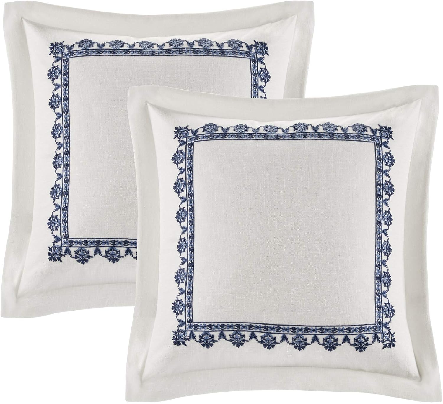 Madison Park Signature Cozy Comforter Set - All Season Bedding Combo Filled Insert and Removable Duvet Cover, Shams, Decorative Pillows, Queen (92 in x 96 in), Bohemian Blue 9 Piece