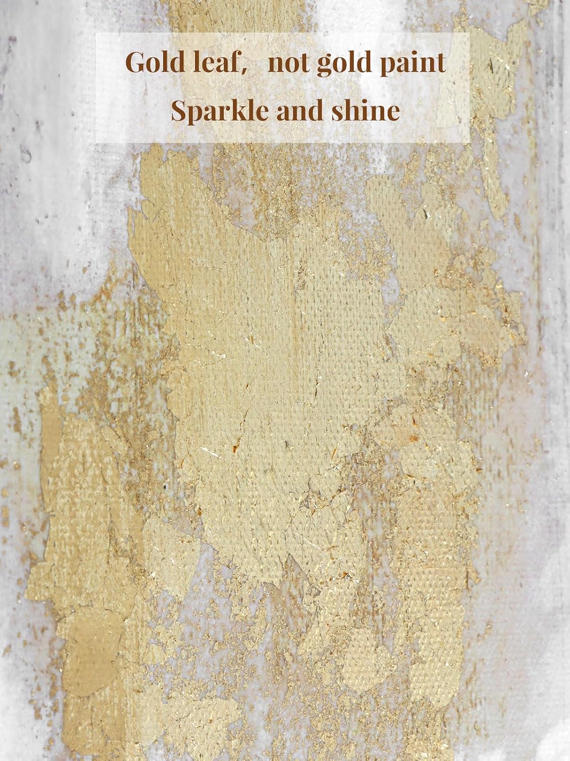 3 Piece Abstract Wall Art for Living Room – Gold and Beige Modern Textured Canvas Prints with Hand-Applied Brush Strokes, Large Wall Decor for Bedroom, Office, or Dining Room, 2 Piece 12 x 36 and 1 Piece 24 x 36 Inches
