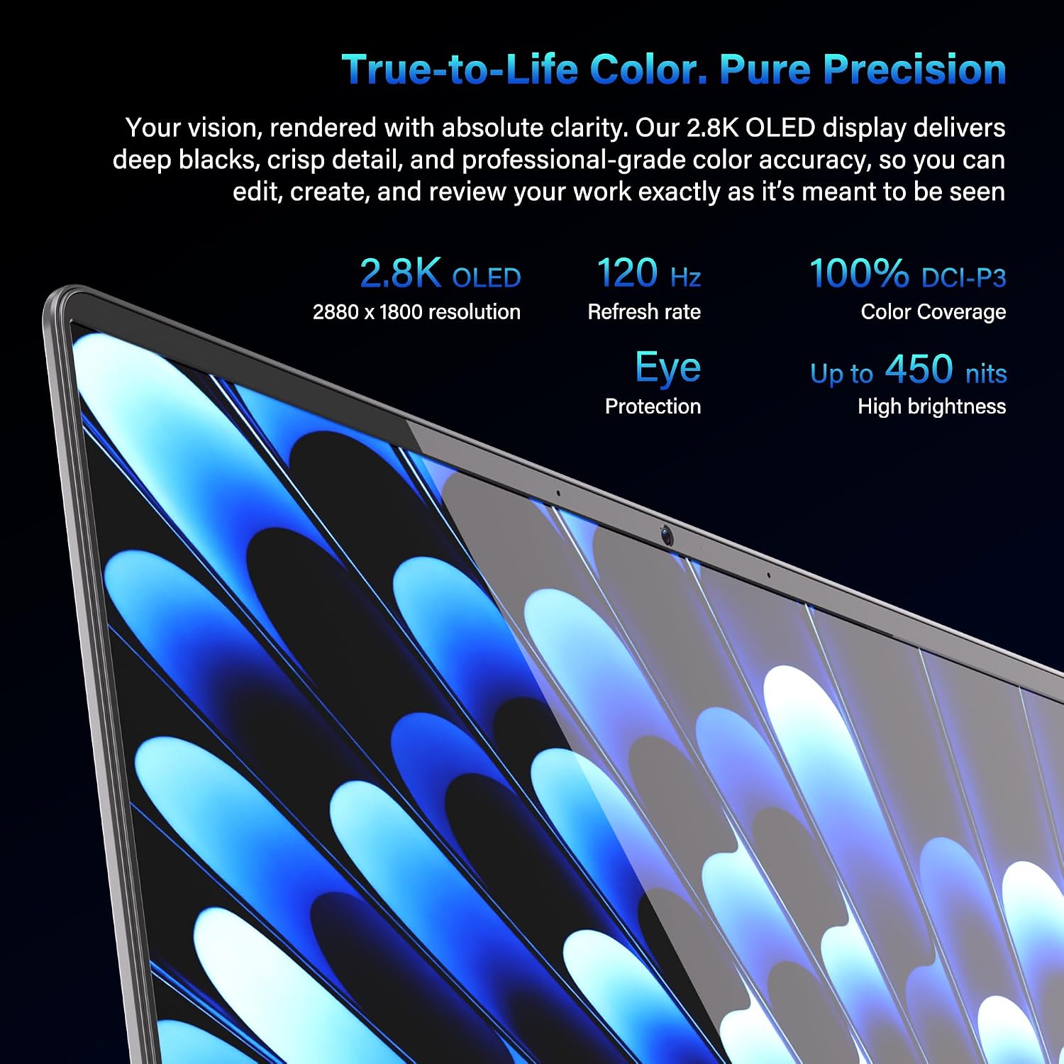 GEEKOM GeekBook X14 Pro Laptop, 2.2lbs Ultra Thin 14' 2.8K OLED Laptop Computer, Ultra 5 125H, 32GB LPDDR5x 7500MHz RAM 1TB SSD, Up to 16 Hour, 2X USB4, Fingerprint, Hub, Copilot, Windows 11 Pro