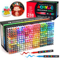 Amamao 288 Colors Acrylic Paint Markers, Soft Brush Tip Pens and Markers, Acrylic Paint Pens for Wood, Stone, Canvas, Glass, Fabric, Egg, Rock Painting and DIY Crafts Art Supplies (288 BOX)