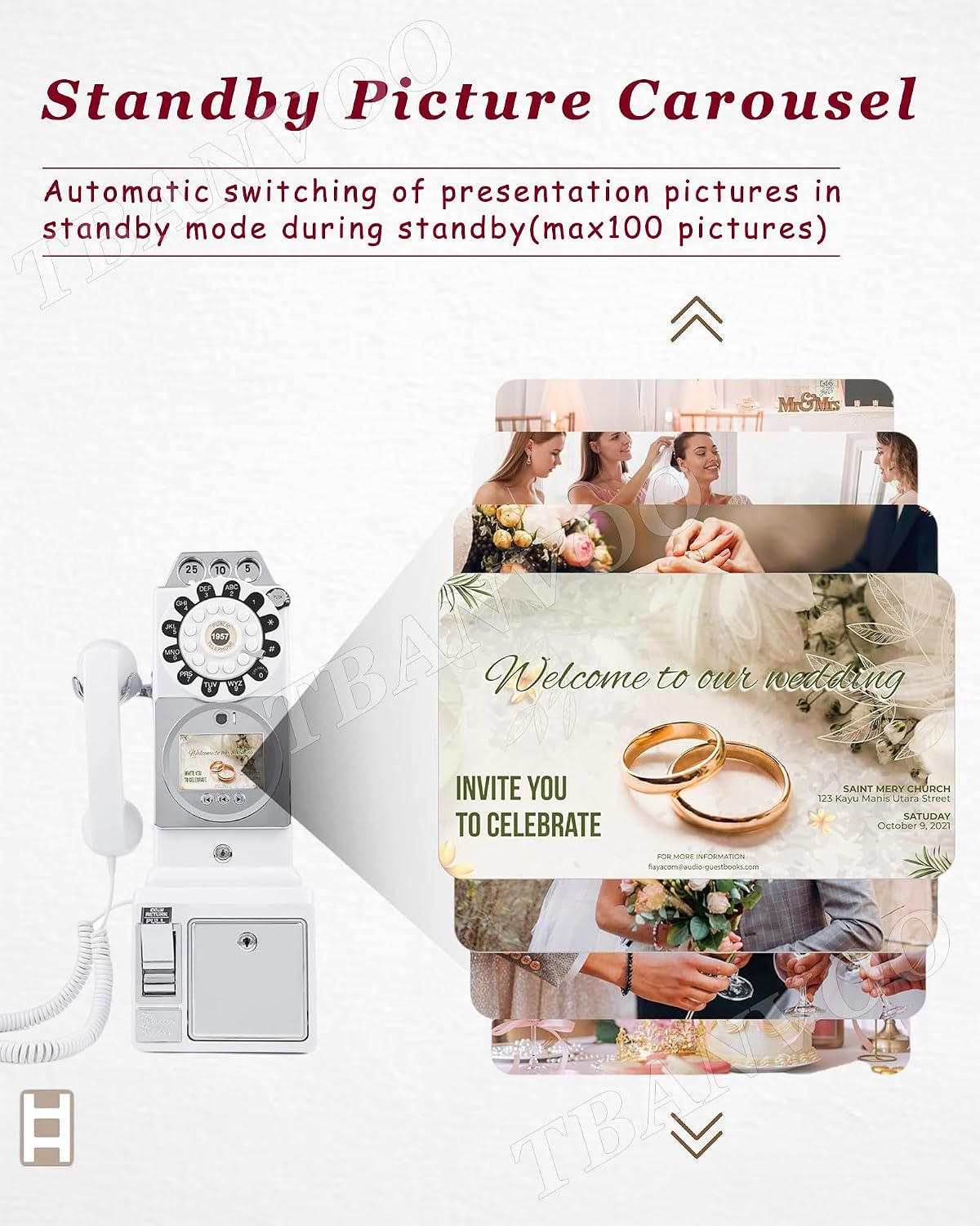 Wedding Phone Video & Audio Guest Guestbook, Video Audio Guest Book Wedding Phone, 1080P HD Leave a Video Message Phone, Customized Video Messages,32G