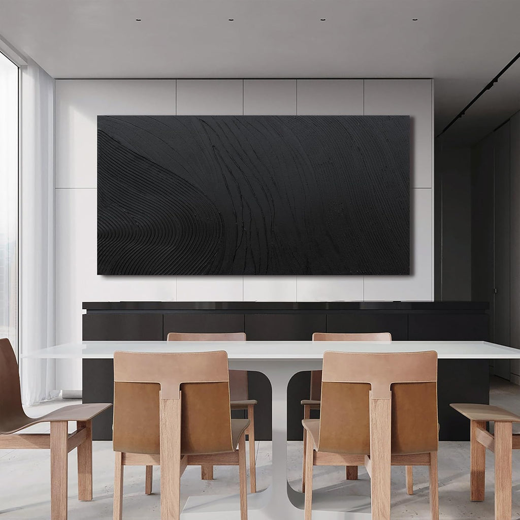 Canvas Wall Art Decor Large Artwork Modern Black Wall Art Black Silence Wall Art Painting Decorations Canvas Art Wall Decor Wall Art Prints for Room Living Room Bedroom Office Decor 29'X58'