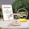 Audio Guestbook Phone with LED Light and A5 Photo Frame, Guestbook Audio Retro Phone is The Perfect Addition to Wedding Ideas or Party Notes with Custom Guest Voice Messages (Beige)