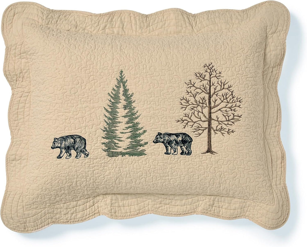 Donna Sharp King Bedding Set - 3 Piece - Bear Creek Cotton Lodge Quilt Set with King Quilt and Two King Pillow Shams - Fits King Size Beds - Machine Washable