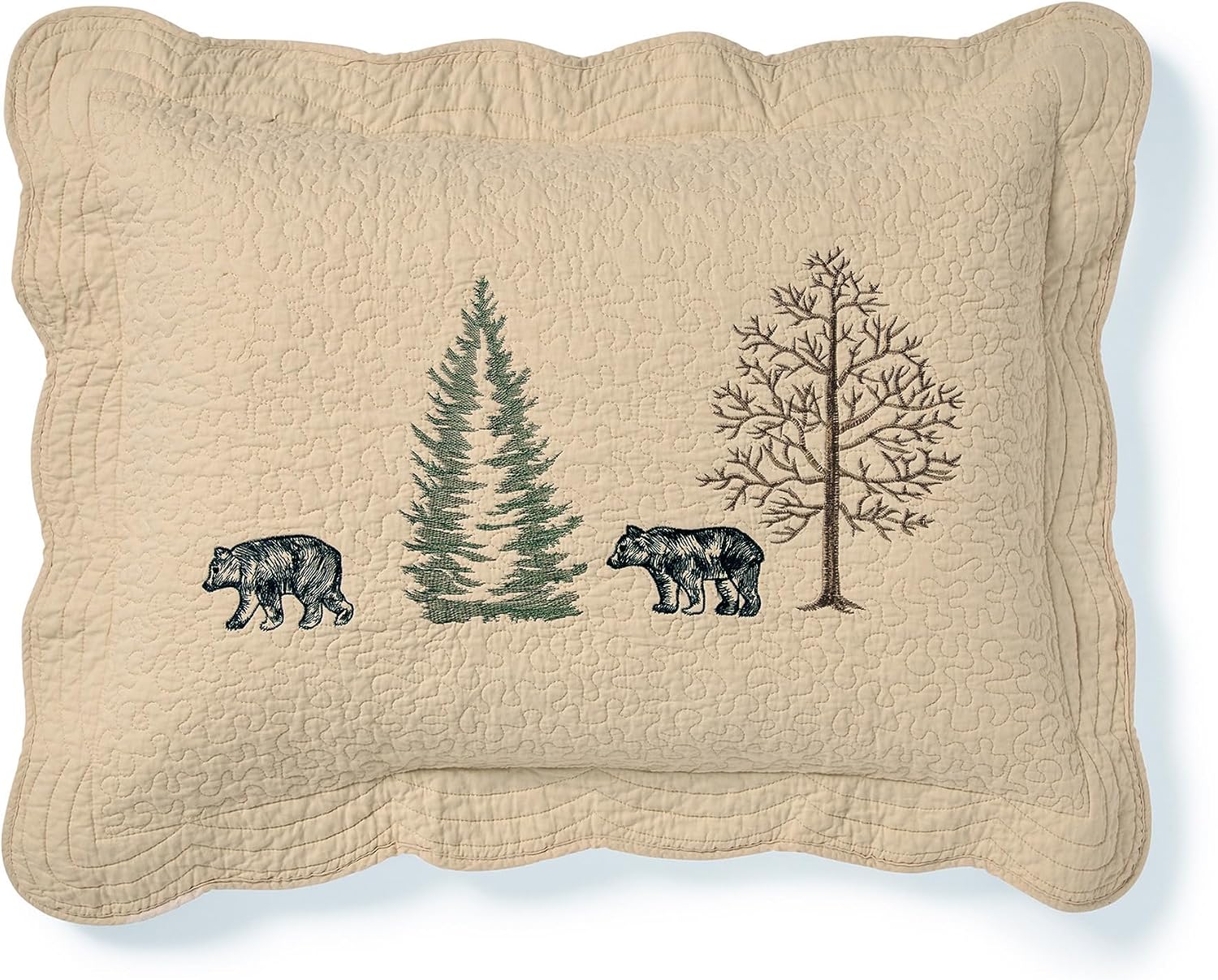 Donna Sharp King Bedding Set - 3 Piece - Bear Creek Cotton Lodge Quilt Set with King Quilt and Two King Pillow Shams - Fits King Size Beds - Machine Washable