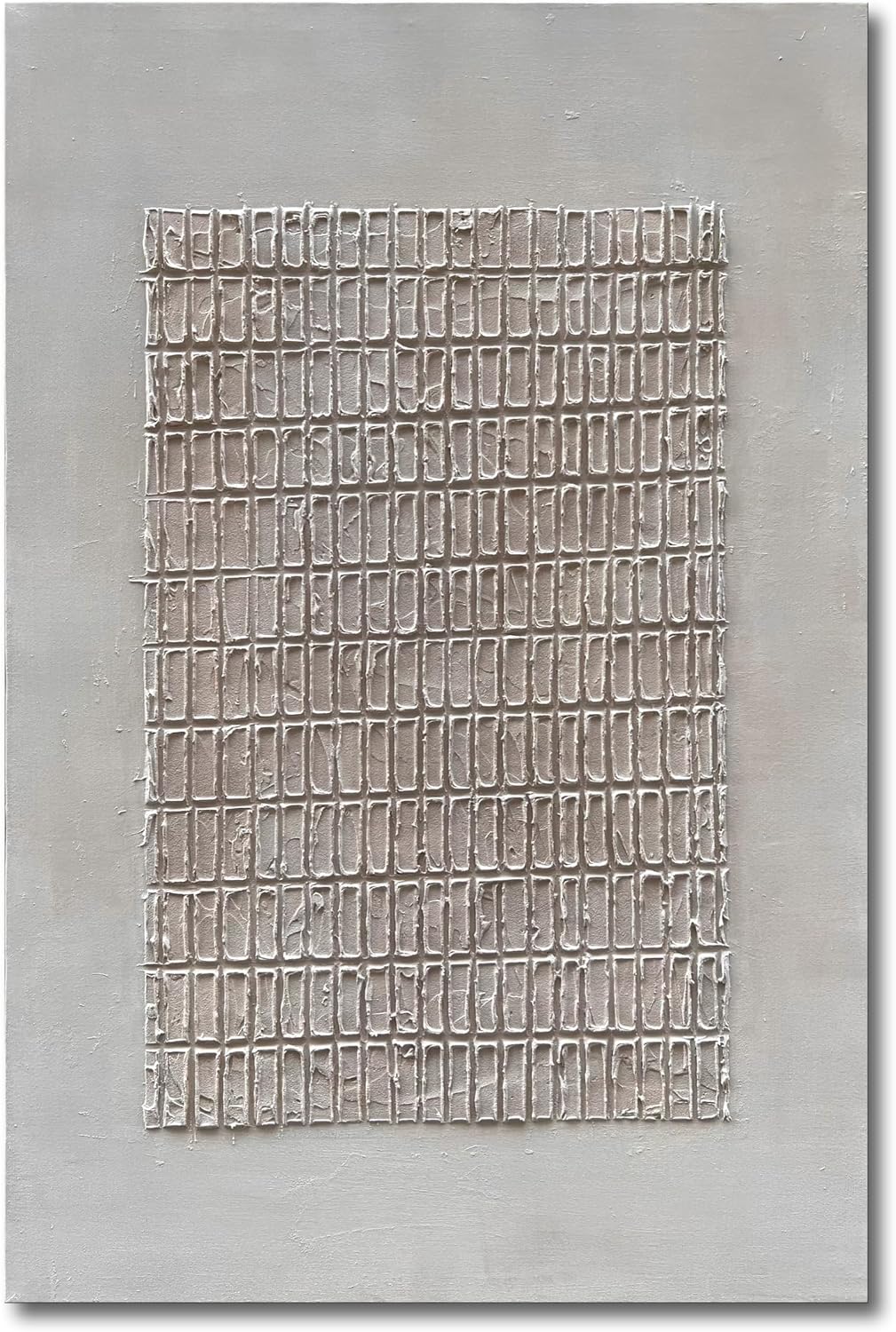 NANKAI Art Hand-painted white and brown texture abstract art oil painting contemporary minimalist style art wall decoration for home office corridor 45x30 inches