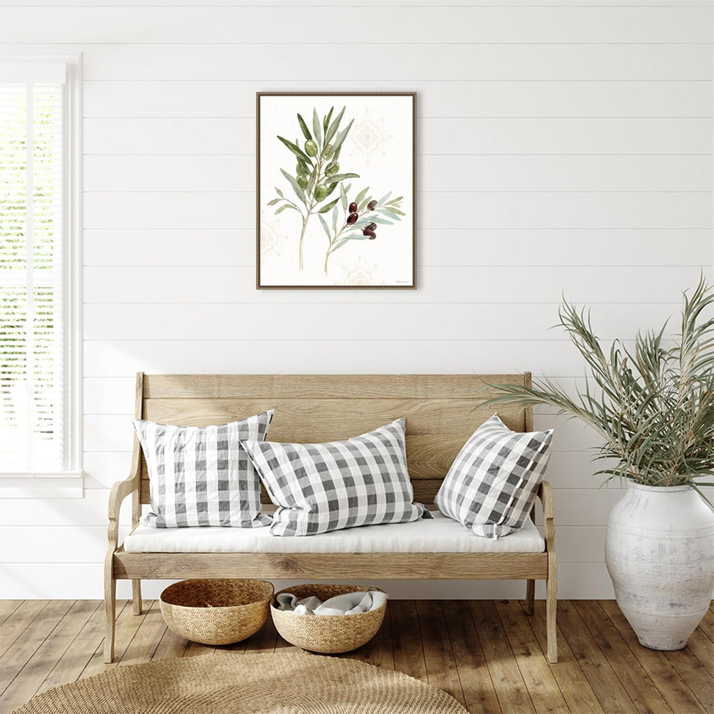 Amanti Art Framed Canvas Wall Art 28x23 Mediterranean Motif VIII by Beth Grove, Framed Wall Art Canvas, Flowers Artwork, Traditional Decor, Medium Poster Painting for Living Room, Bedroom, Bathroom,