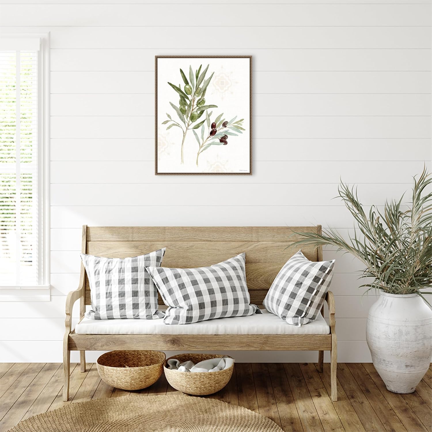 Amanti Art Framed Canvas Wall Art 28x23 Mediterranean Motif VIII by Beth Grove, Framed Wall Art Canvas, Flowers Artwork, Traditional Decor, Medium Poster Painting for Living Room, Bedroom, Bathroom,