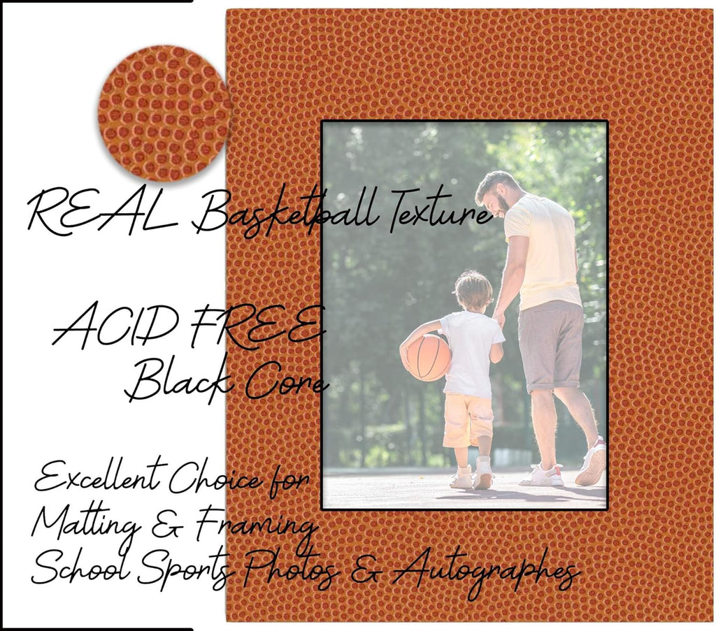 Pack of Ten Acid Free 12x16 Mats Bevel Cut for 11x14 Photos - Basketball Texture Precut Matboards With Backing Boards and Self Seal Photo Mat Bags For Pictures, Photos, Framing - 4-ply Thickness