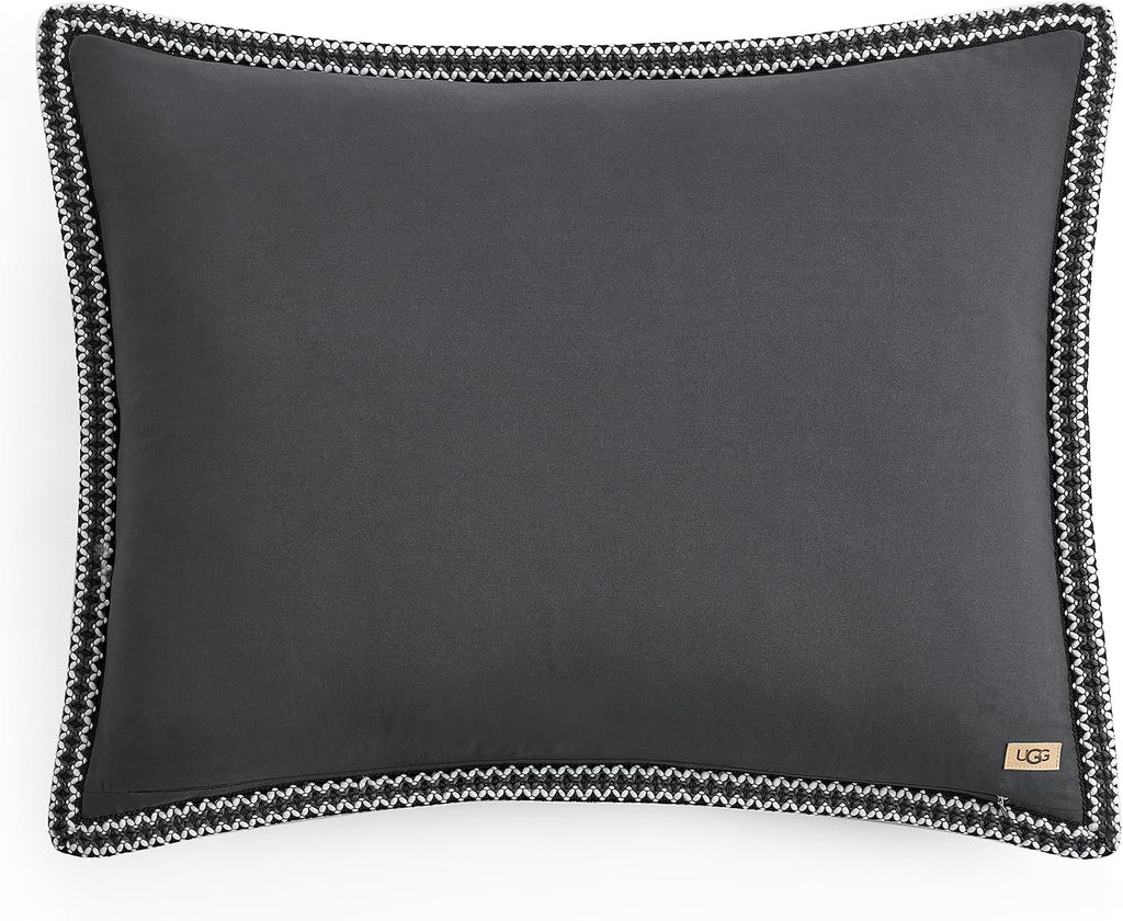 UGG Braid King Size Quilt Set – 3 Piece King Quilt Bedding Set with 2 Shams, Soft Lightweight Bedspread Coverlet for Home & Bedroom, Black Ink (Devon)