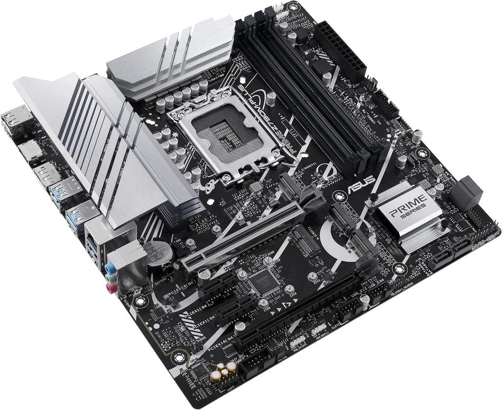 ASUS Prime Z790M-Plus LGA 1700(Intel 14th,12th&13th Gen) microATX motherboard (PCIe 5.0,3xM.2 slots,10+1 DrMOS,DDR5,1 Gb LAN, DP,USB 3.2 Gen2 Type-C,front USB3.2 Gen 1 TypeC, Thunderbolt(USB4)support)
