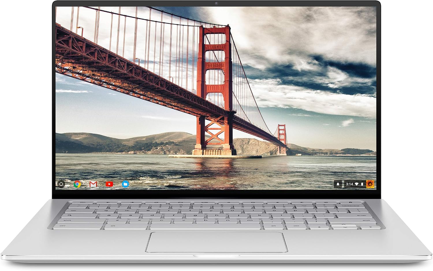 ASUS Chromebook Flip C434 2 in 1 Laptop, 14' Touchscreen FHD 4-Way NanoEdge, Intel Core m3-8100Y Processor, 4GB RAM, 128GB eMMC Storage, Backlit KB, Spangle Silver, Chrome OS, C434TA-IH348T