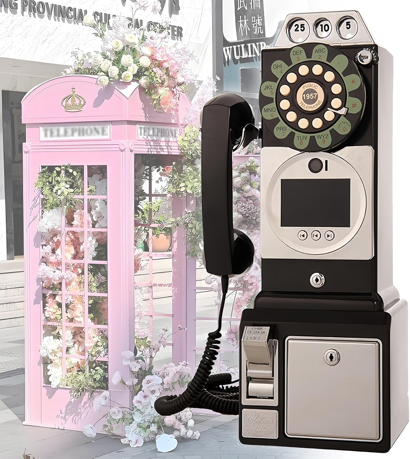 Audio Video Guestbook,1080P HD Wedding Phone Guestbook,64g SD Card Customized Video Audio Guest Book with Lens Recording,Retro 1960's Style Audio Guest Book,Creative Wedding Decorations,Black