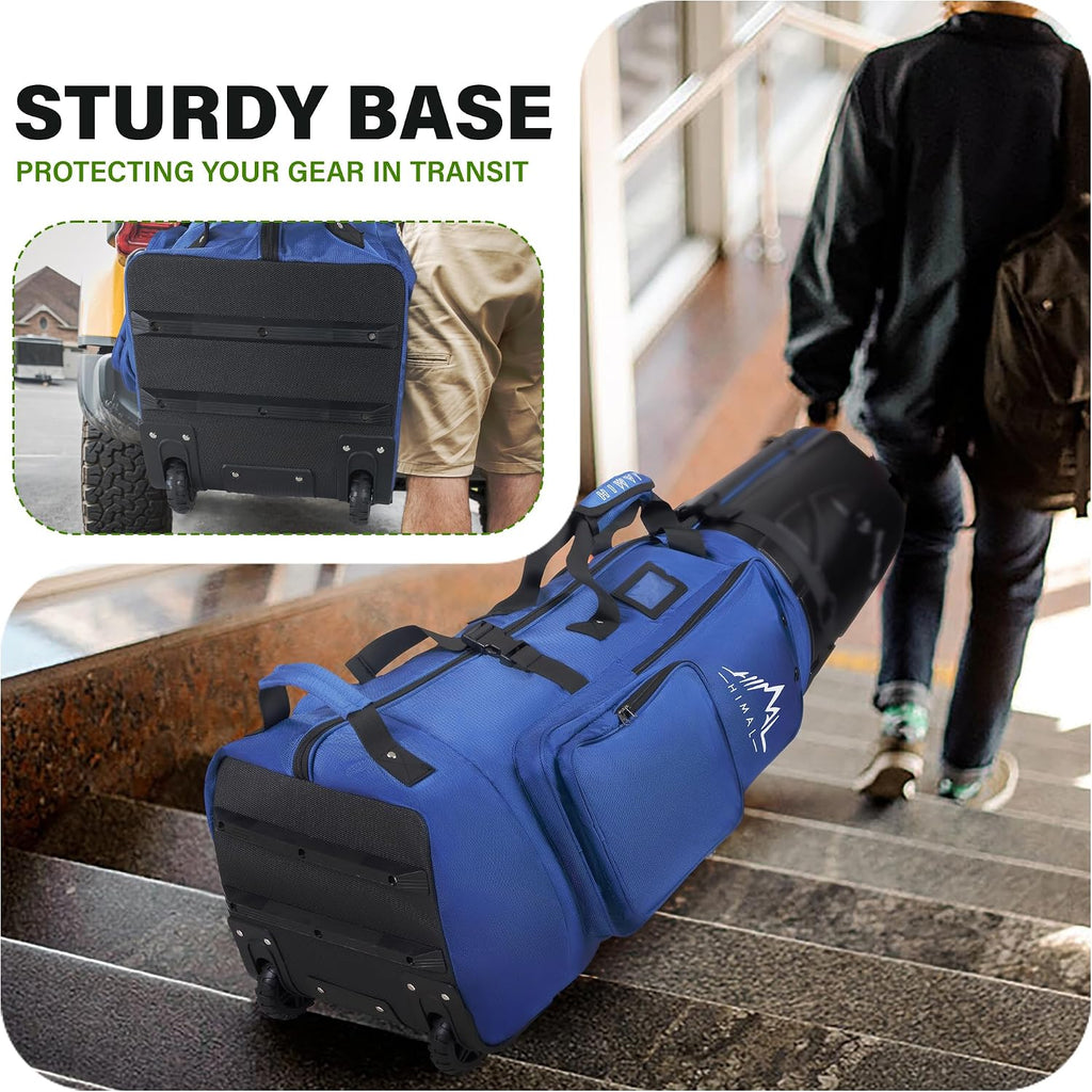 uniHimal Golf Travel Bag with Hard Case Top, 1680D Heavy Duty Oxford Golf Club Travel Bags for Airlines with Wheels Easy to Maneuver