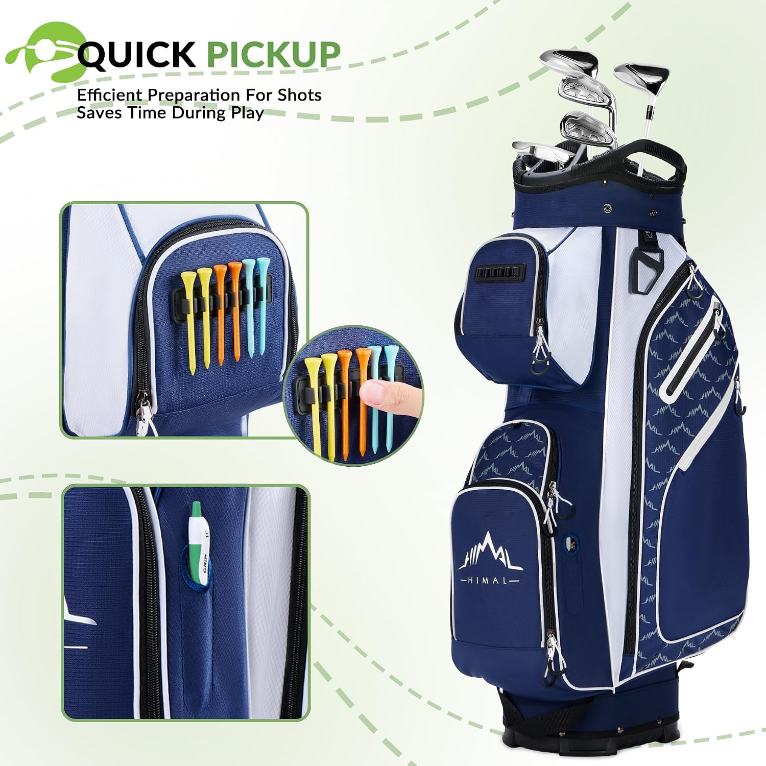 uniHimal 14 Way Golf Cart Bag Featuring Full-Length Divider Top and Multiple Pockets, Golf Bag for Men with Handles and Rain Cover