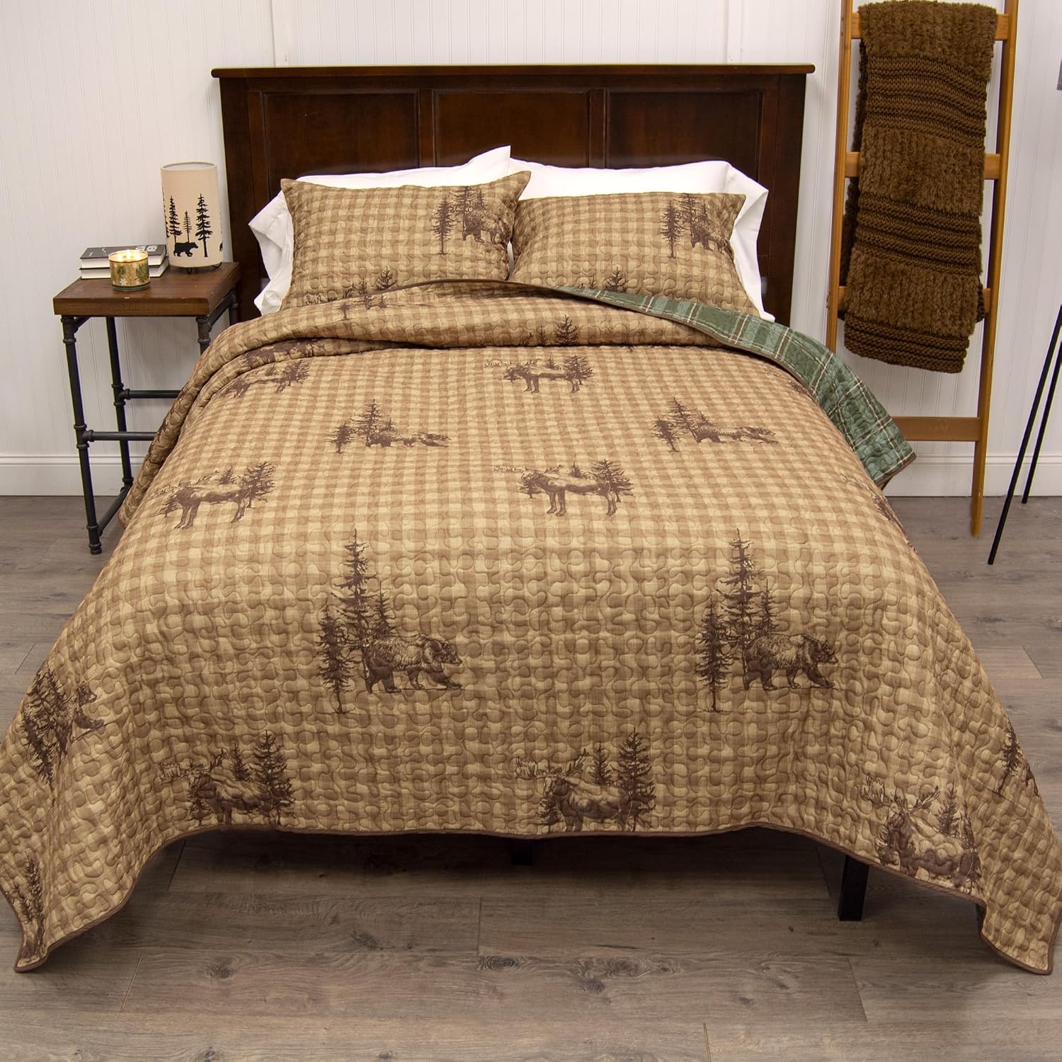 Donna Sharp Spruce Trail-Twin Quilt Set, Measures 68 x 90, Includes 1 Quilt and 1 Standard Sham, Machine Washable