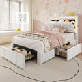HAUOMS Twin Bed Frame with Storage Headboard & 3 XL Drawers, Power Outlet Type-C/A, Velvet Upholstered Princess Girls Bed Twin Size, No Box Spring Needed, Creamy White