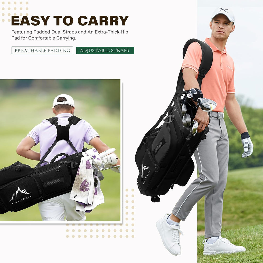 uniHimal Golf Stand Bag with 7 Way Top Dividers, Lightweight Golf Bags for Men Women with Multiple Pockets, Dual Straps