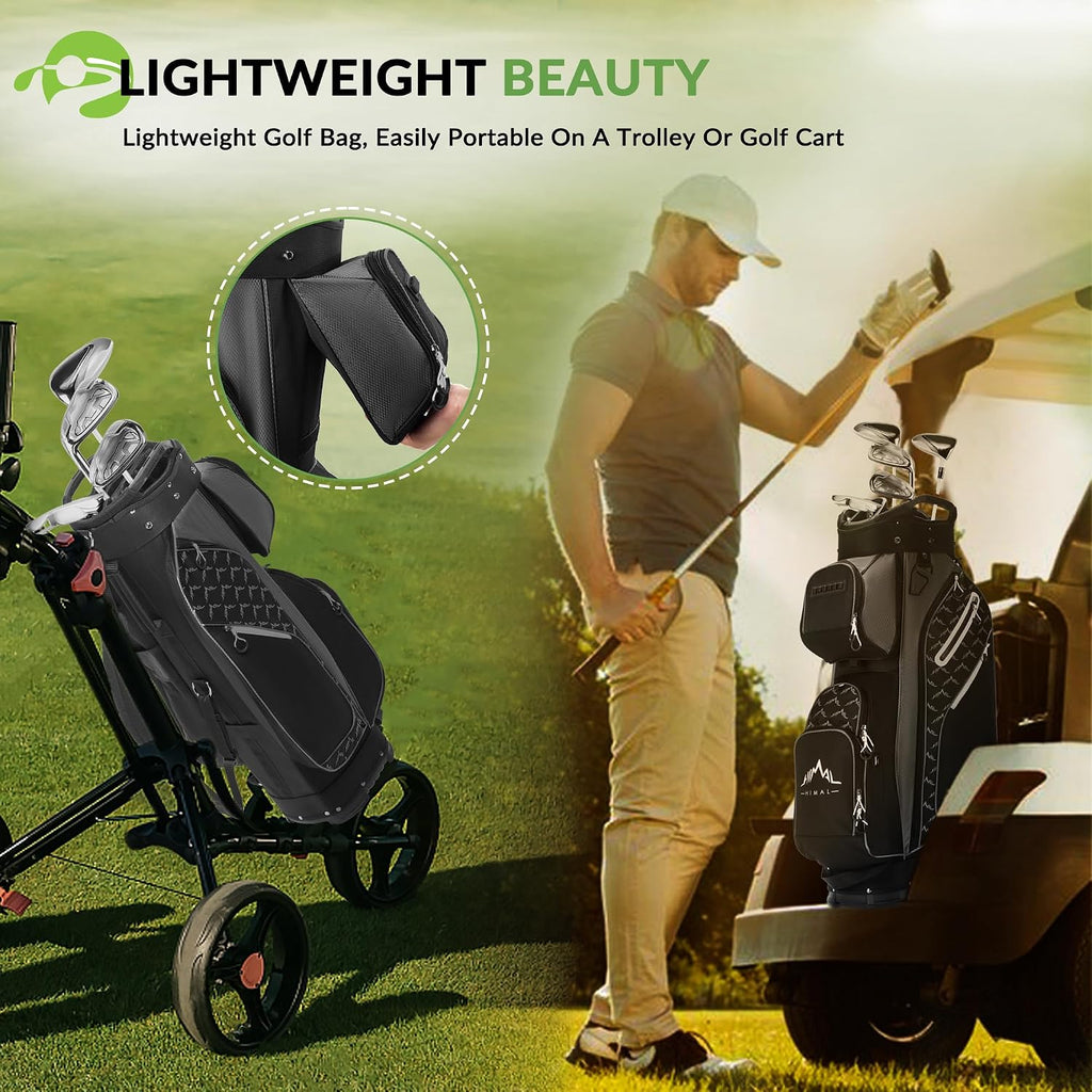 uniHimal 14 Way Golf Cart Bag Featuring Full-Length Divider Top and Multiple Pockets, Golf Bag for Men with Handles and Rain Cover