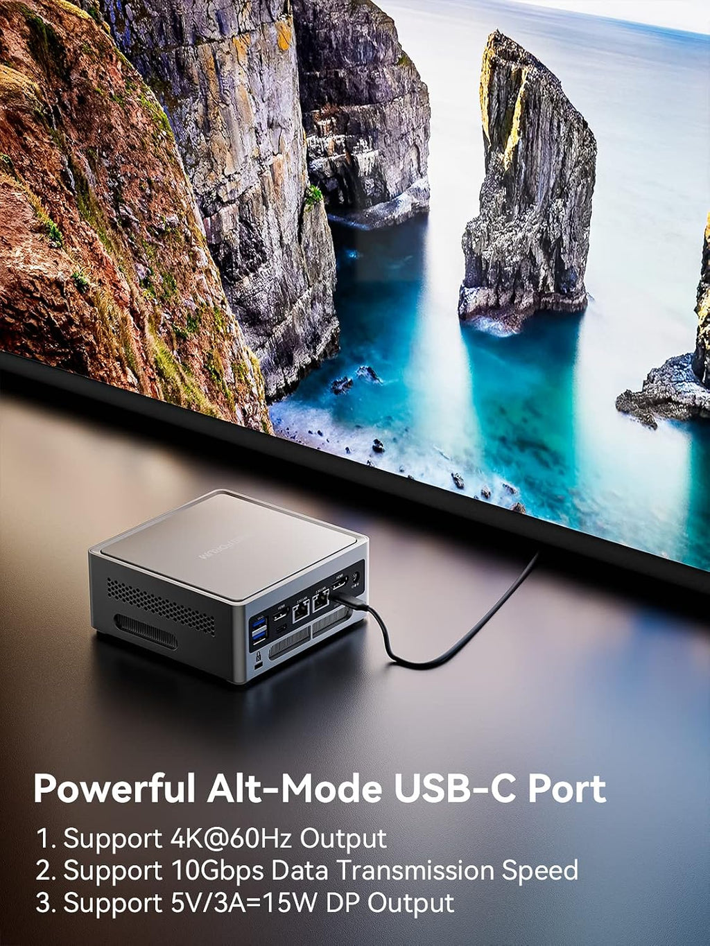 MINISFORUM Venus Series NAB6 Lite Mini PC, 12th Gen Core i5-12600H Small Compter, 16G DDR4+512G PCIe4.0 SSD, 2X HDMI+2X USB-C 4K@60Hz Output, 2X 2.5G RJ45 Port, 4X USB3.2 Small Form Factor