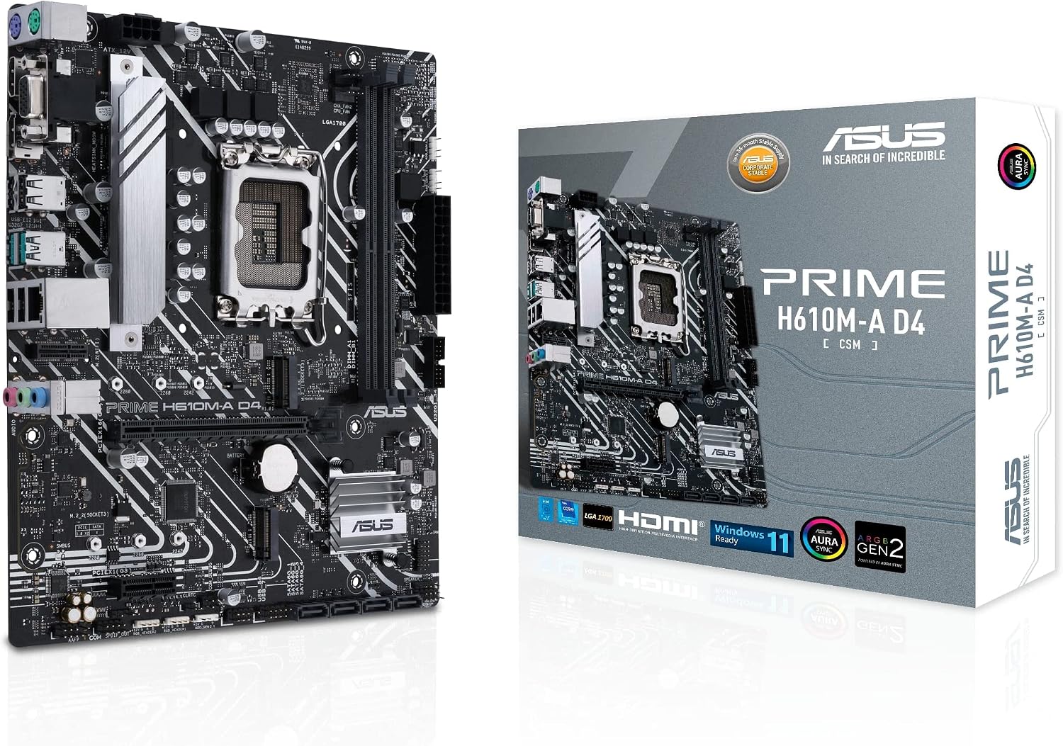 ASUS Prime H610M-A D4-CSM LGA 1700 Micro ATX DDR4 Motherboard