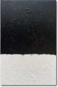 NANKAI Art Hand-painted black and white wall art, minimalist abstract painting large oil on canvas texture wall art Office Art Contemporary art 45x30 inches