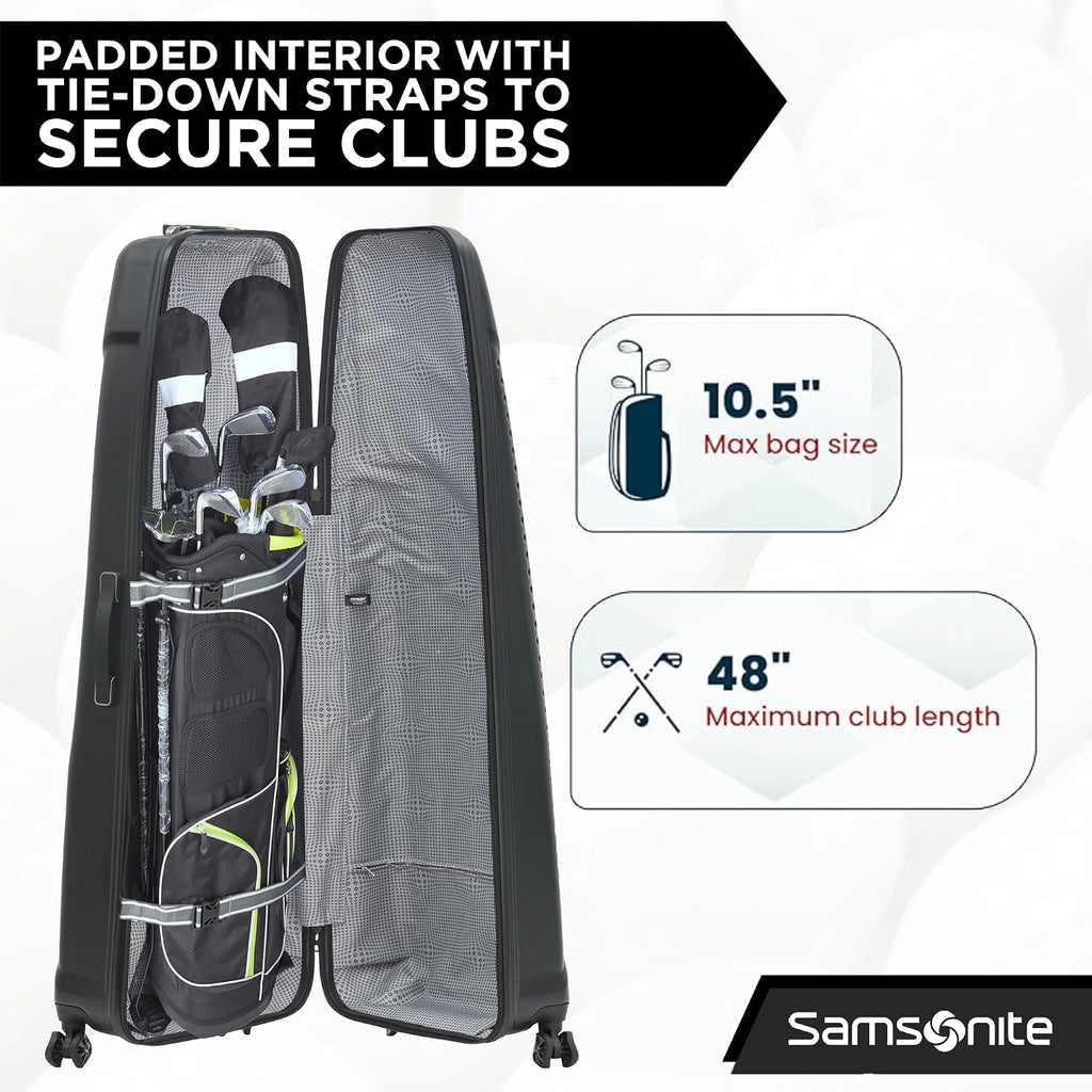 Samsonite Tour Premier Golf Hard Case Golf Travel Bag, Lightweight & Durable ABS Shell, 360 Degree Multi-Directional 'Shark Wheels'
