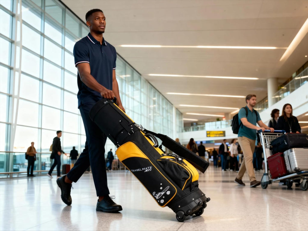A99 Golf Travel Bag CarryOn Rolling Wheel Golf cart Bag case with TSA Lock and Protection Cover, Protect Your Club for Safe Transport