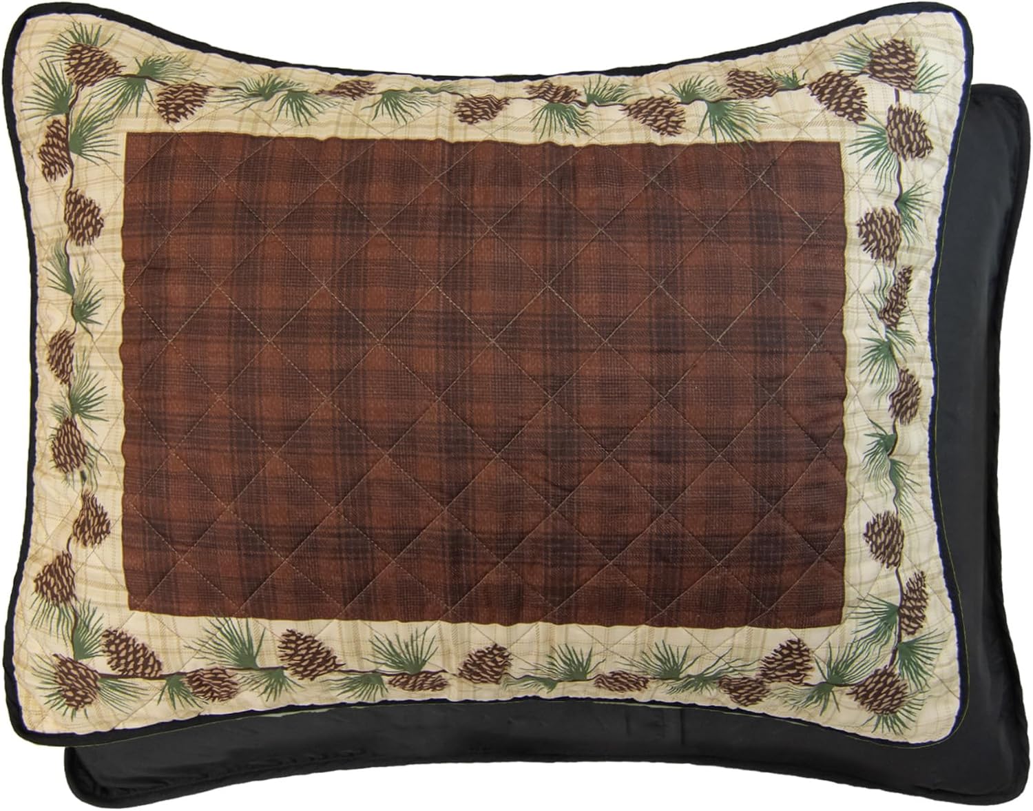 Donna Sharp Pine Circle Polyester Quilted Bedding Set - 3-Piece King Size Quilt Set - Includes 1 Quilt and 2 King Pillow Shams - Machine Washable - Traditional Design