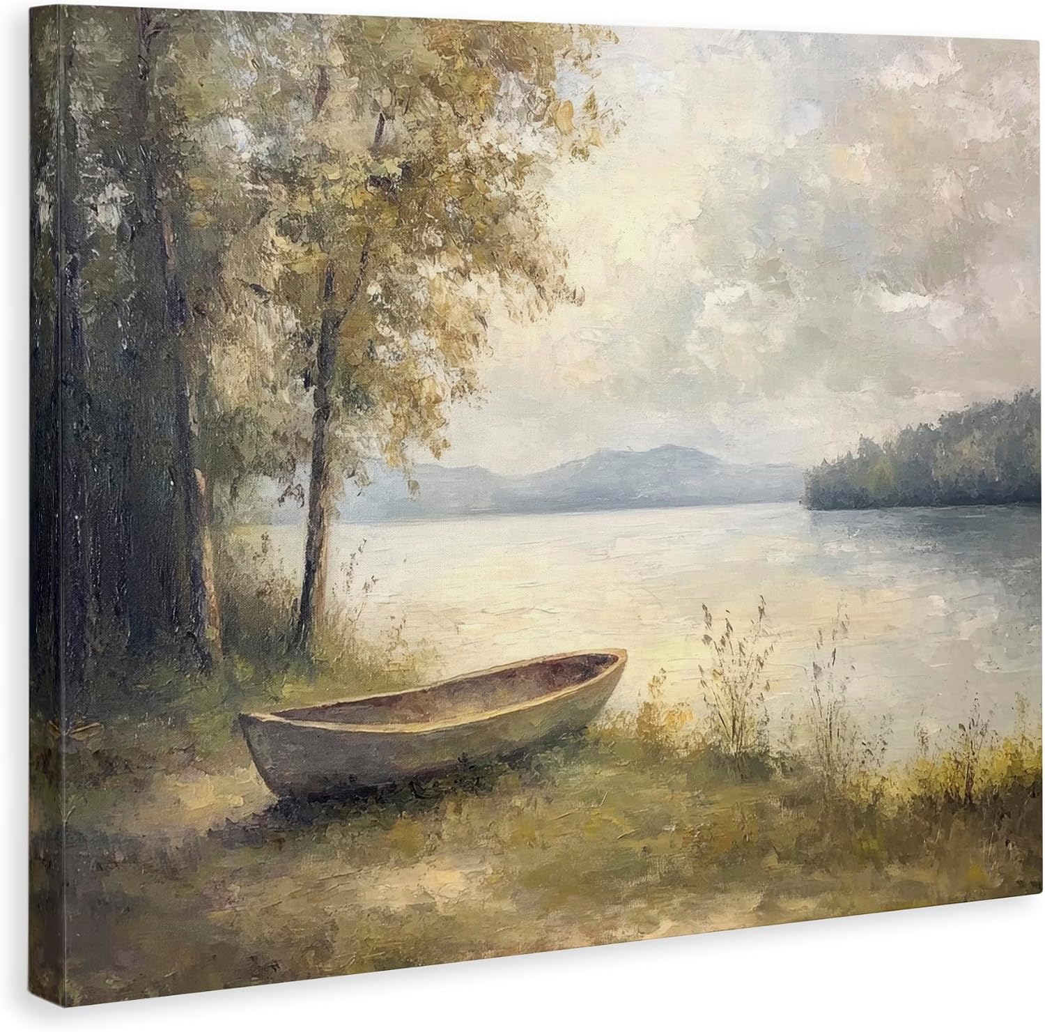Stupell Industries Boat at Lake's Edge Canvas Wall Art, design by Petal Prints Design, 48 x 36