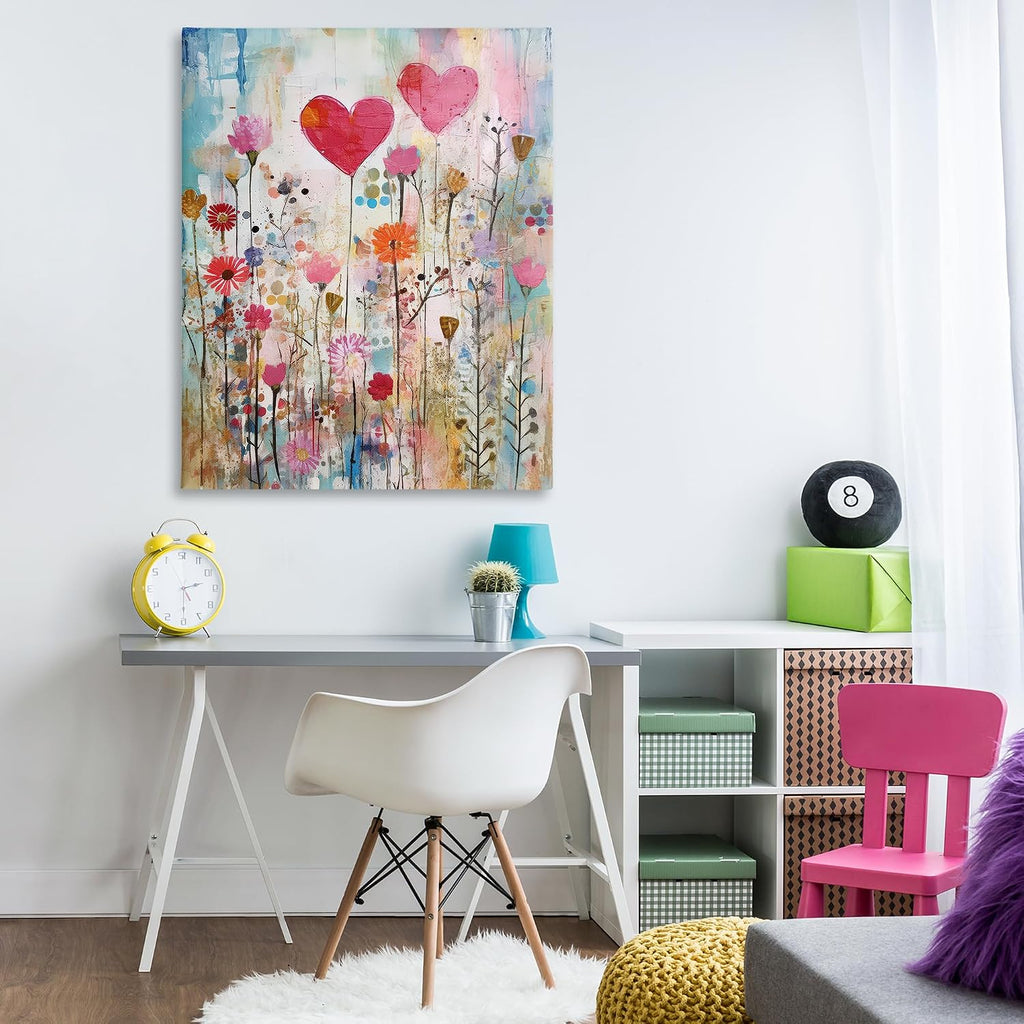 Stupell Industries Heart & Garden Collage Canvas Wall Art Design by LSR Design Studio, 36 x 48