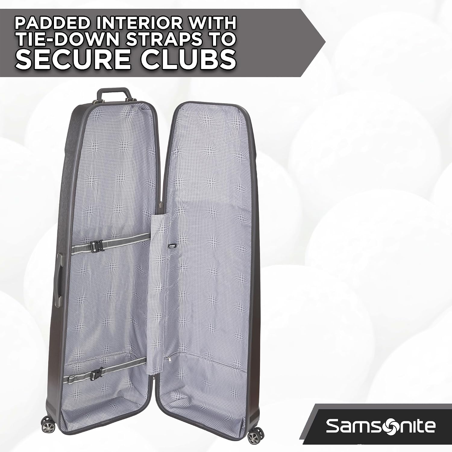 Samsonite Tour Premier Golf Hard Case Golf Travel Bag, Lightweight & Durable ABS Shell, 360 Degree Multi-Directional 'Shark Wheels'