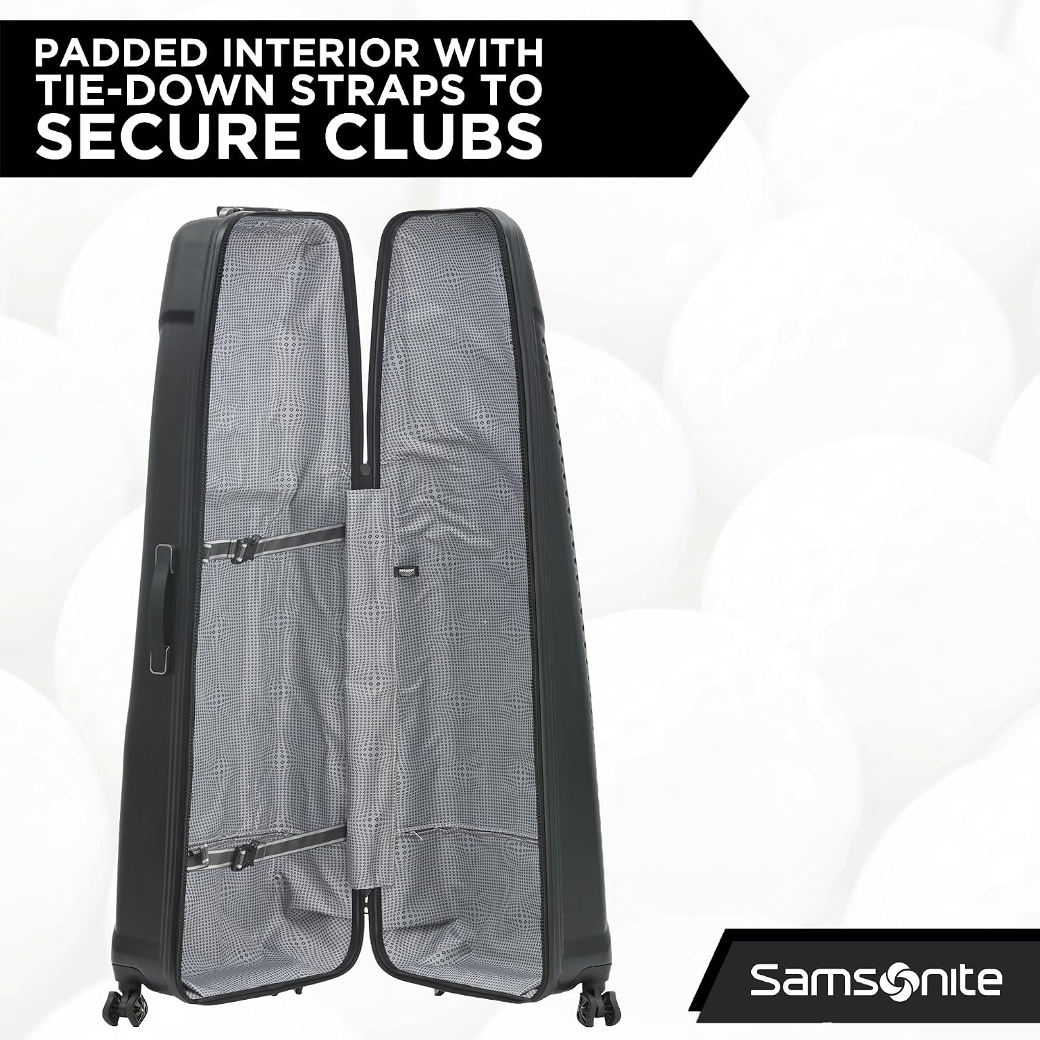 Samsonite Tour Premier Golf Hard Case Golf Travel Bag, Lightweight & Durable ABS Shell, 360 Degree Multi-Directional 'Shark Wheels'